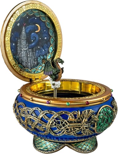Dragon hinged musical trinket - hinged,